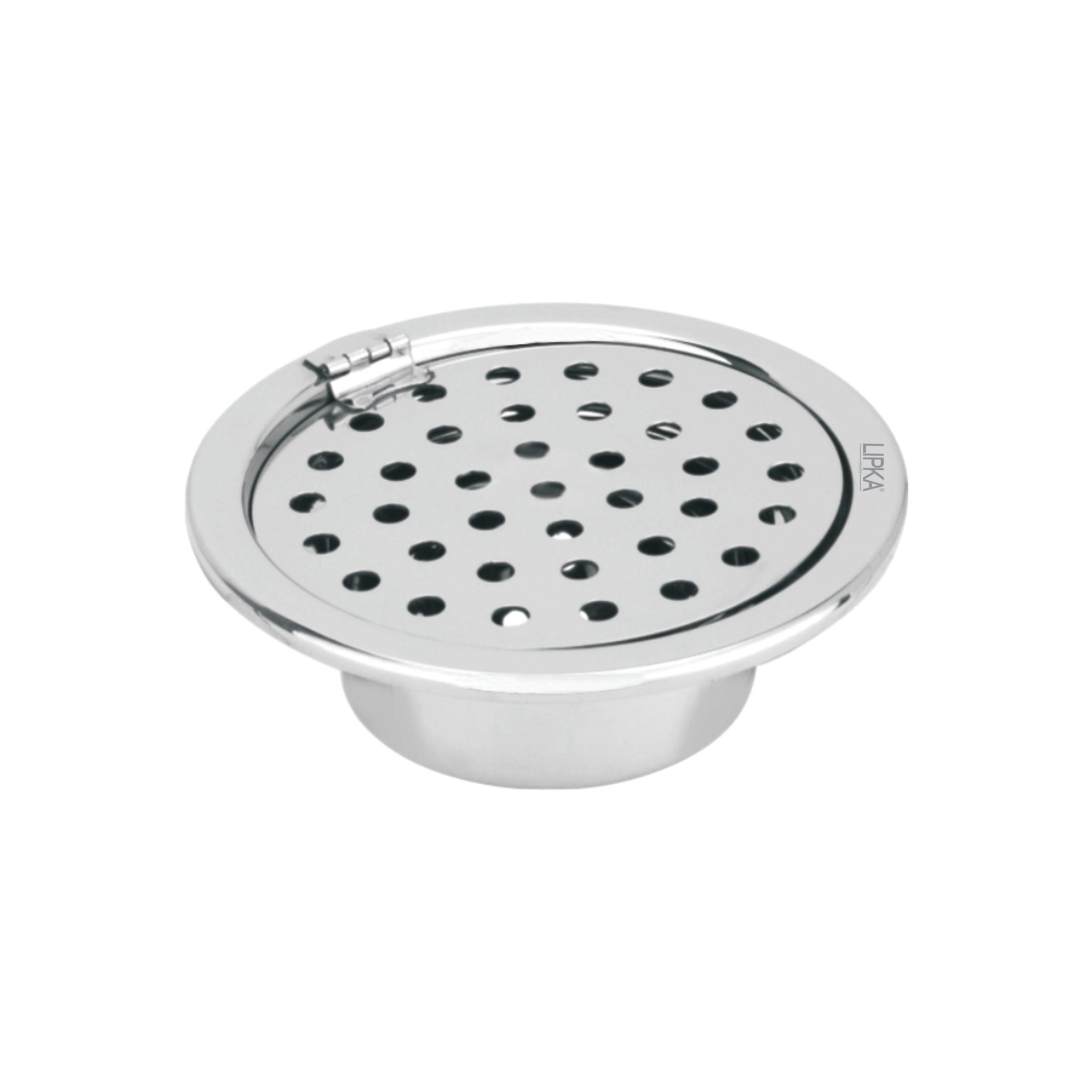 Super Sleek Round Floor Drain (5 inches) with Hinge and Cockroach Trap - LIPKA - Lipka Home