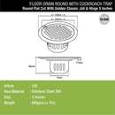 Golden Classic Jali Round Flat Cut Floor Drain (5 Inches) with Hinge and Cockroach Trap - LIPKA - Lipka Home