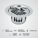 Golden Classic Jali Round Flat Cut Floor Drain (5 Inches) with Hinge, Hole and Cockroach Trap - LIPKA - Lipka Home