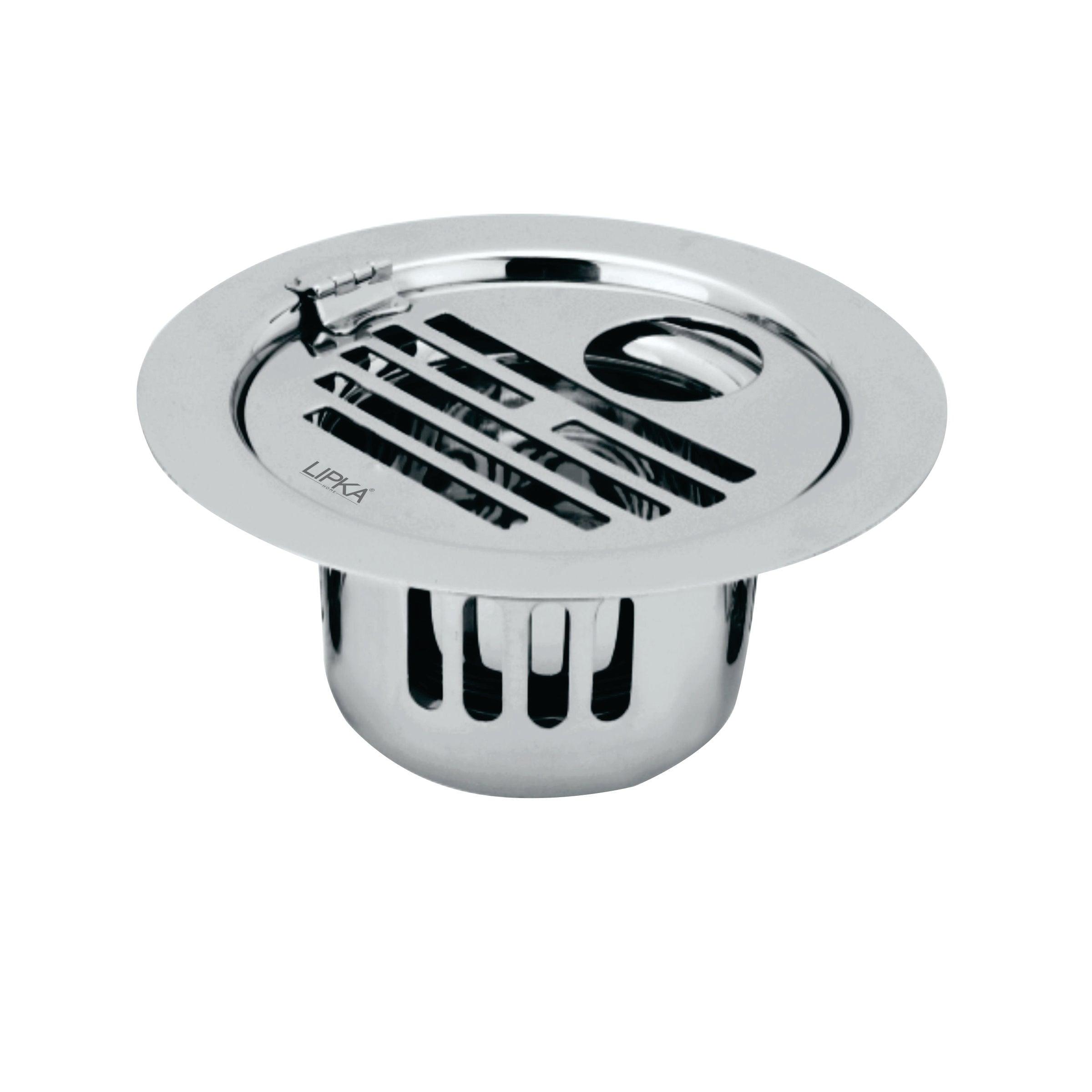 Golden Classic Jali Round Flat Cut Floor Drain (5 Inches) with Hinge, Hole and Cockroach Trap