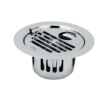 Golden Classic Jali Round Flat Cut Floor Drain (5 Inches) with Hinge, Hole and Cockroach Trap - LIPKA - Lipka Home