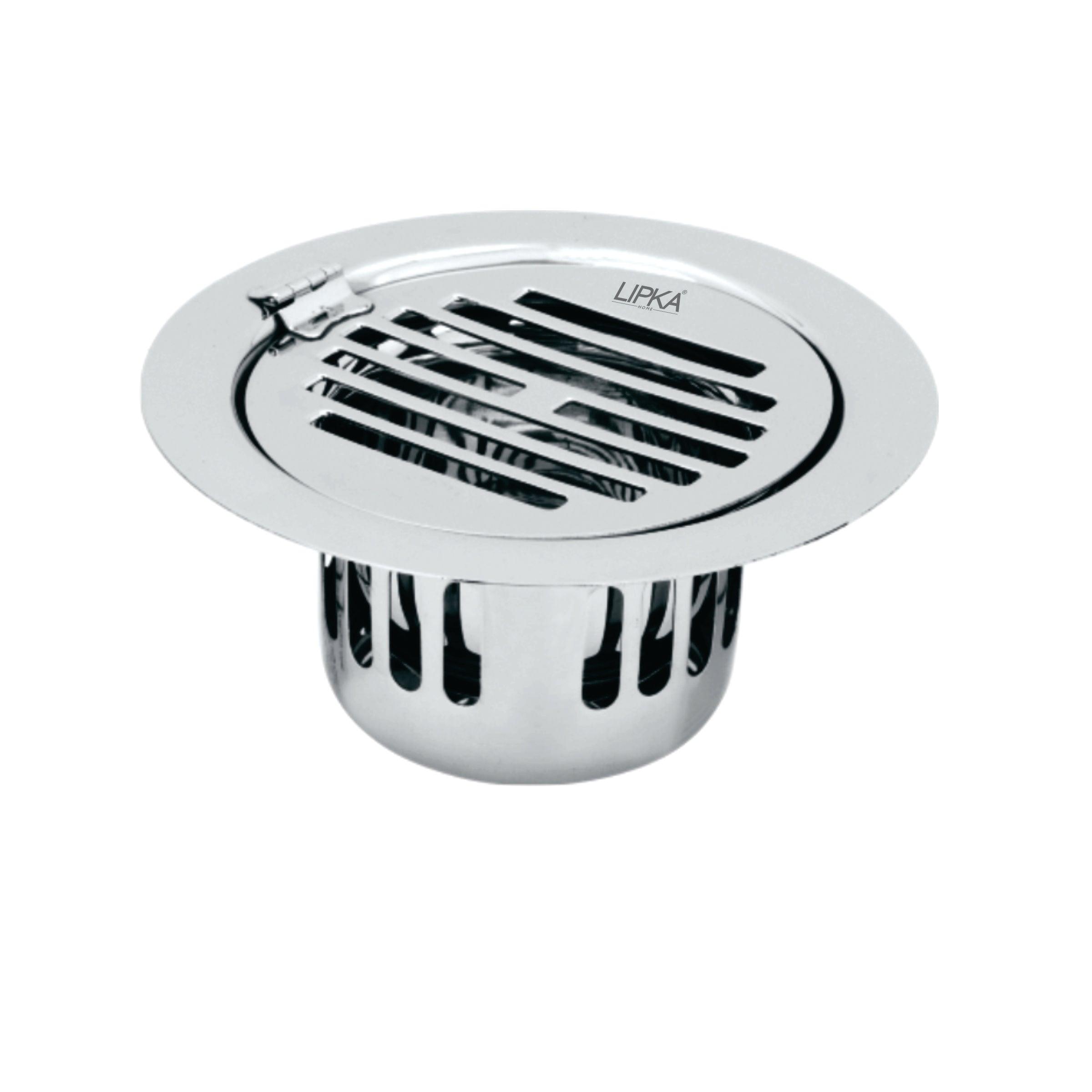 Golden Classic Jali Round Flat Cut Floor Drain (5 Inches) with Hinge and Cockroach Trap