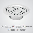 Super Sleek Round Flat Cut Floor Drain (5 Inches) with Hinge and Cockroach Trap - LIPKA - Lipka Home