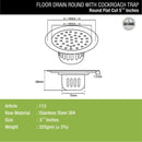 Round Flat Cut Floor Drain (5.5 inches) with Cockroach Trap - LIPKA - Lipka Home