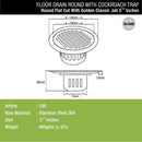 Golden Classic Jali Round Flat Cut Floor Drain (5.5 inches) with Cockroach Trap - LIPKA - Lipka Home