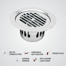 Golden Classic Jali Round Flat Cut Floor Drain (5.5 inches) with Cockroach Trap - LIPKA - Lipka Home