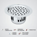 Round Flat Cut Floor Drain (5.5 inches) with Hinge & Cockroach Trap - LIPKA - Lipka Home