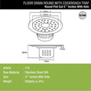 Round Flat Cut Floor Drain (5.5 inches) with Cockroach Trap & Hole - LIPKA - Lipka Home