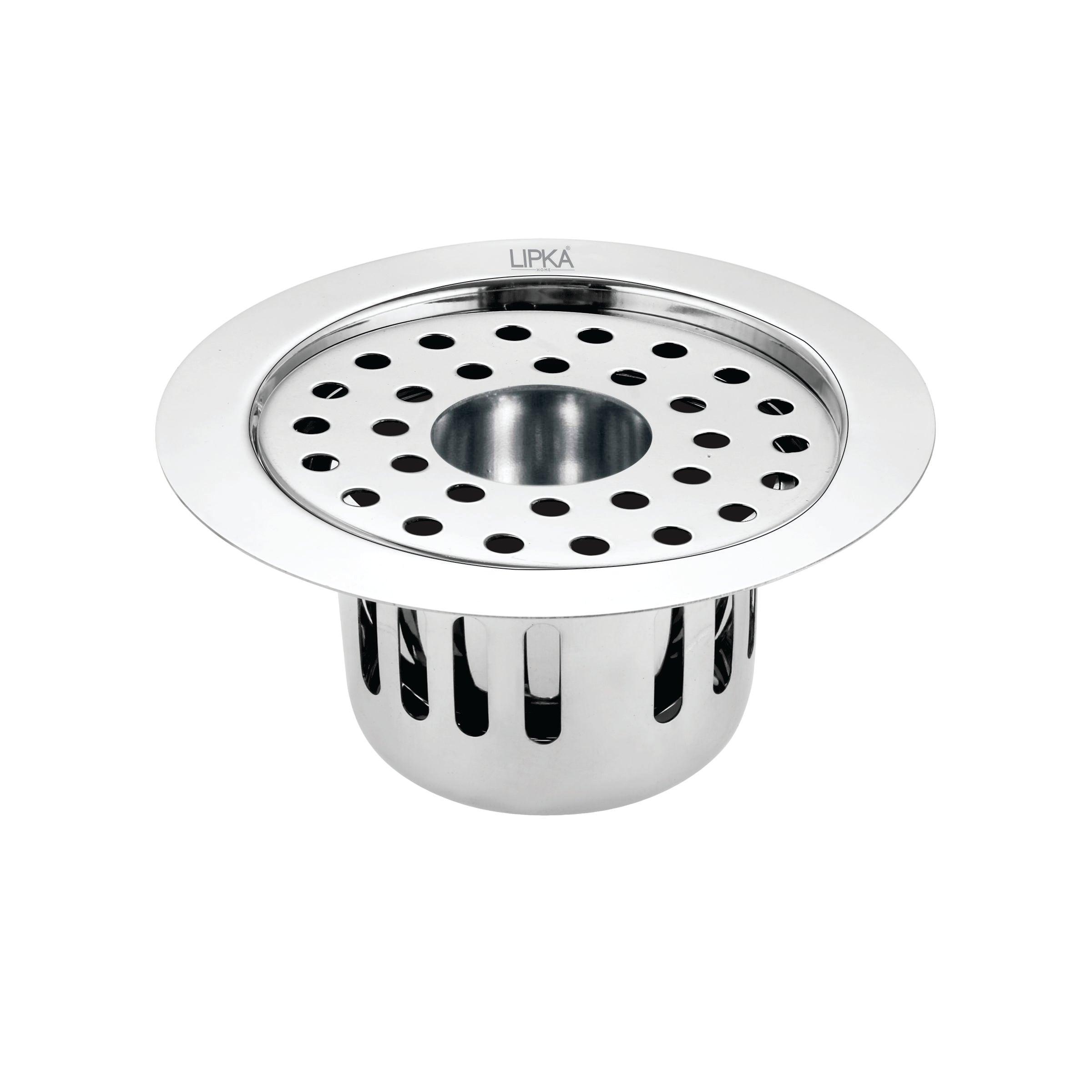 Round Flat Cut Floor Drain (5.5 inches) with Cockroach Trap & Hole