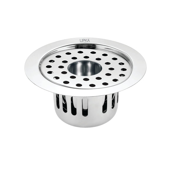 Round Flat Cut Floor Drain (5.5 inches) with Cockroach Trap & Hole - LIPKA - Lipka Home