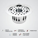 Round Flat Cut Floor Drain (5.5 inches) with Lock, Hole and Cockroach Trap - LIPKA - Lipka Home