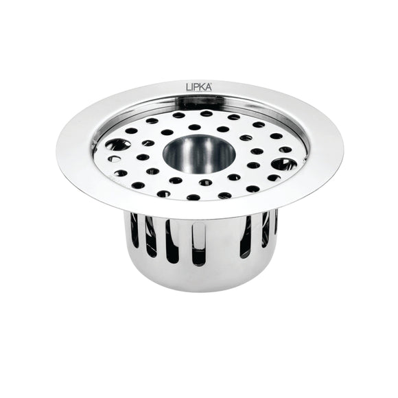 Round Flat Cut Floor Drain (5.5 inches) with Lock, Hole and Cockroach Trap - LIPKA - Lipka Home