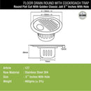 Golden Classic Jali Round Flat Cut Floor Drain (5.5 inches) with Hole and Cockroach Trap - LIPKA - Lipka Home