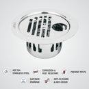 Golden Classic Jali Round Flat Cut Floor Drain (5.5 inches) with Hole and Cockroach Trap - LIPKA - Lipka Home