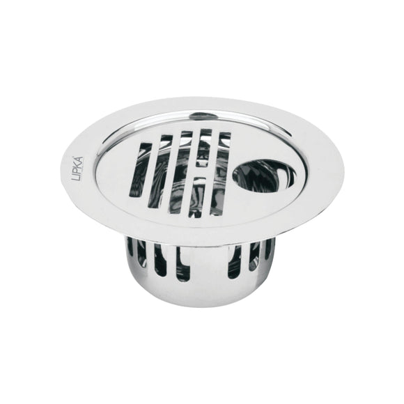 Golden Classic Jali Round Flat Cut Floor Drain (5.5 inches) with Hole and Cockroach Trap - LIPKA - Lipka Home