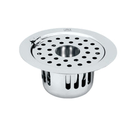 Round Flat Cut Floor Drain (5.5 inches) with Hinge, Hole & Cockroach Trap - LIPKA - Lipka Home