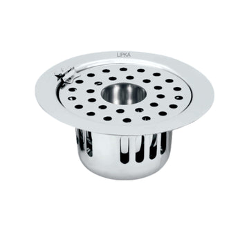 Round Flat Cut Floor Drain (5.5 inches) with Hinge, Hole & Cockroach Trap - LIPKA - Lipka Home