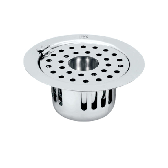 Round Flat Cut Floor Drain (5.5 inches) with Hinge, Hole & Cockroach Trap - LIPKA - Lipka Home