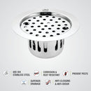 Round Flat Cut Floor Drain (5.5 inches) with Lock & Cockroach Trap - LIPKA - Lipka Home