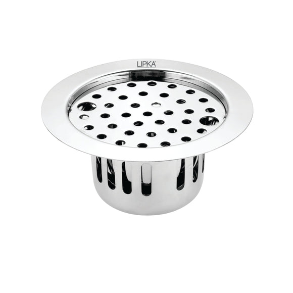 Round Flat Cut Floor Drain (5.5 inches) with Lock & Cockroach Trap - LIPKA - Lipka Home