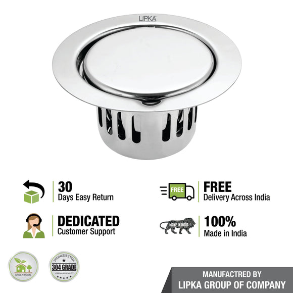 Full Moon Round Floor Drain (5.5 inches) with Cockroach Trap - LIPKA - Lipka Home