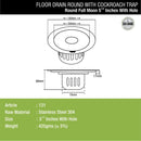 Full Moon Round Floor Drain (5.5 inches) With Hole and Cockroach Trap - LIPKA - Lipka Home