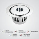 Full Moon Round Floor Drain (5.5 inches) With Hole and Cockroach Trap - LIPKA - Lipka Home