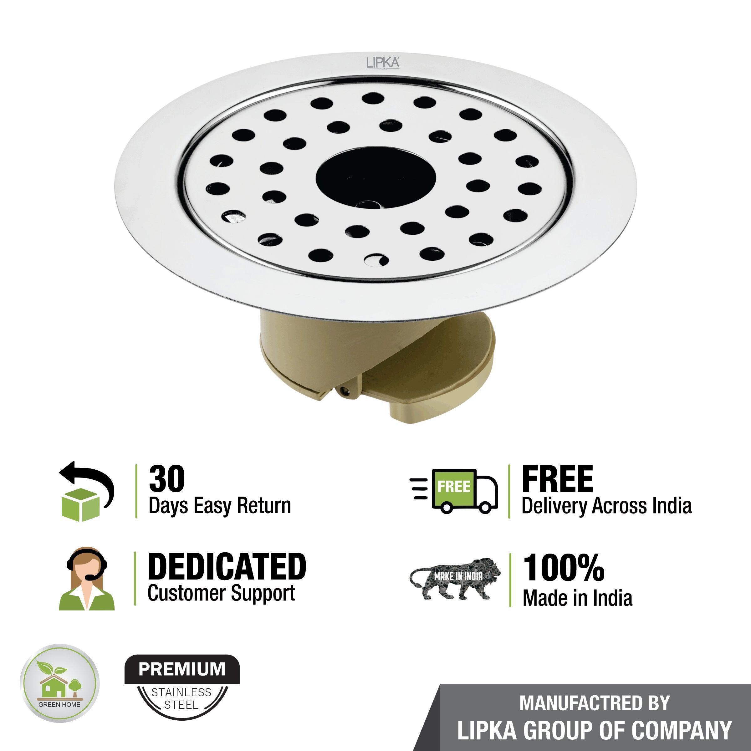 Round Jal Floor Drain (5 Inches) with Hole and Wide PVC Cockroach Trap free delivery