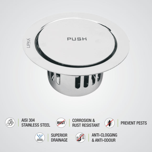 Pop-Up Round Floor Drain (5.5 inches) with Cockroach Trap - LIPKA - Lipka Home