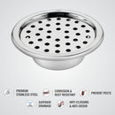 Super Sleek Round Floor Drain (5 inches) with Cockroach Trap - LIPKA - Lipka Home