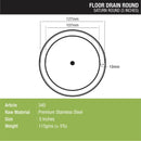 Saturn Round Floor Drain (5 inches) - LIPKA - Lipka Home