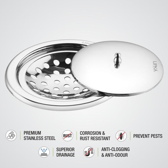 Saturn Round Floor Drain (5 inches) - LIPKA - Lipka Home