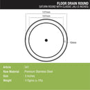 Saturn Round Floor Drain with Classic Jali (5 inches) - LIPKA - Lipka Home