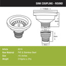 Round Kitchen Sink Coupling (4½ Inches) - LIPKA - Lipka Home
