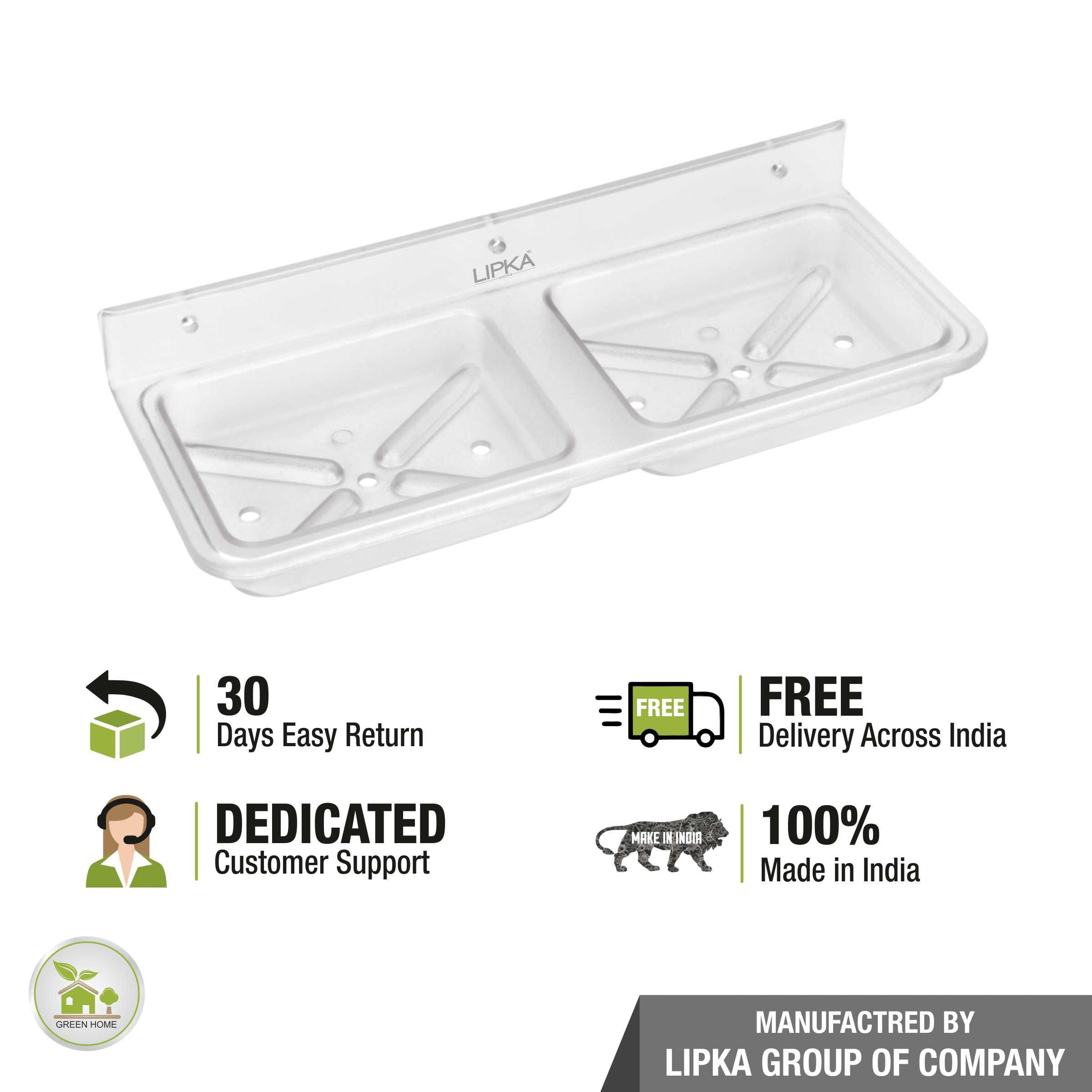 ABS Square Double Soap Dish free delivery