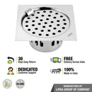 Square Flat Cut Floor Drain (5 x 5 Inches) with Hinge and Cockroach Trap - LIPKA - Lipka Home