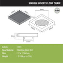 Marble Insert Floor Drain (12 x 12 Inches) - LIPKA - Lipka Home