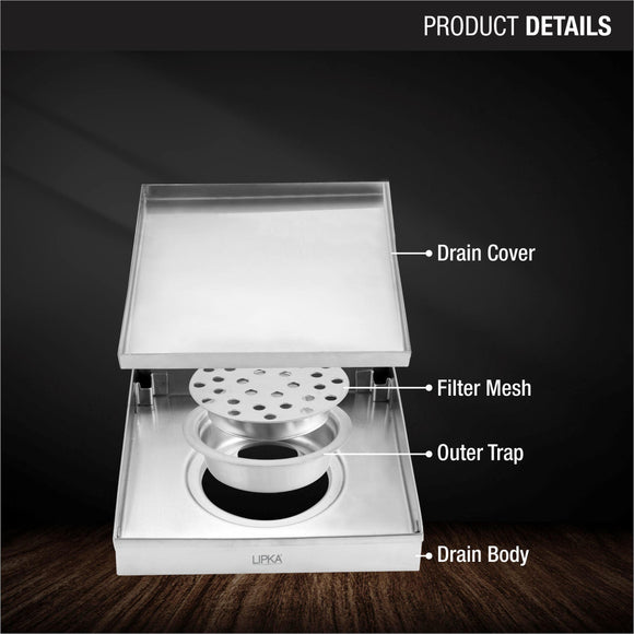 Marble Insert Floor Drain (12 x 12 Inches) - LIPKA - Lipka Home