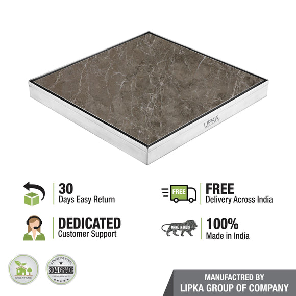 Marble Insert Floor Drain (12 x 12 Inches) - LIPKA - Lipka Home