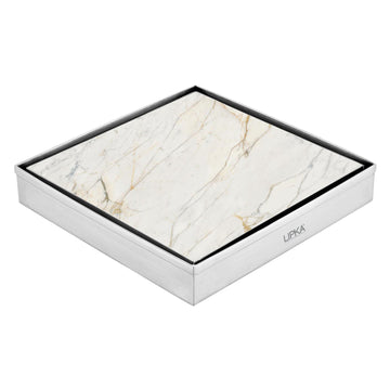 Marble Insert Floor Drain (8 x 8 Inches) - LIPKA - Lipka Home