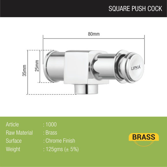 Square Push Valve Brass Faucet - LIPKA - Lipka Home