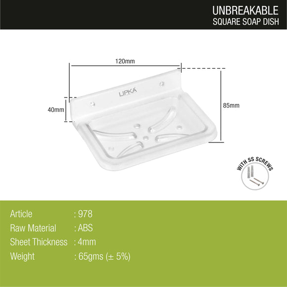 ABS Square Soap Dish - LIPKA - Lipka Home
