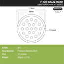 Super Heavy Snow Round Floor Drain (4.5 inches) - LIPKA - Lipka Home