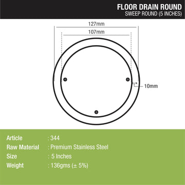 Sweep Out Round Floor Drain (5 inches) - LIPKA - Lipka Home