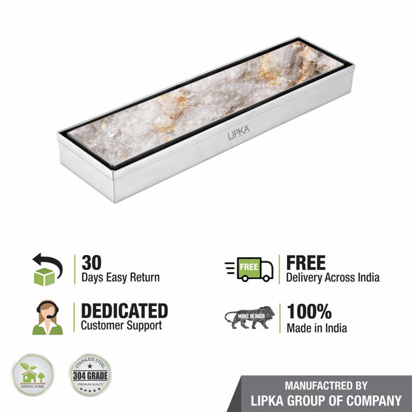 Tile Insert Shower Drain Channel (12 x 3 Inches) - LIPKA - Lipka Home