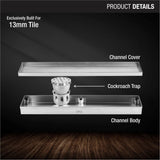 Tile Insert Shower Drain Channel (32 x 5 Inches) - LIPKA