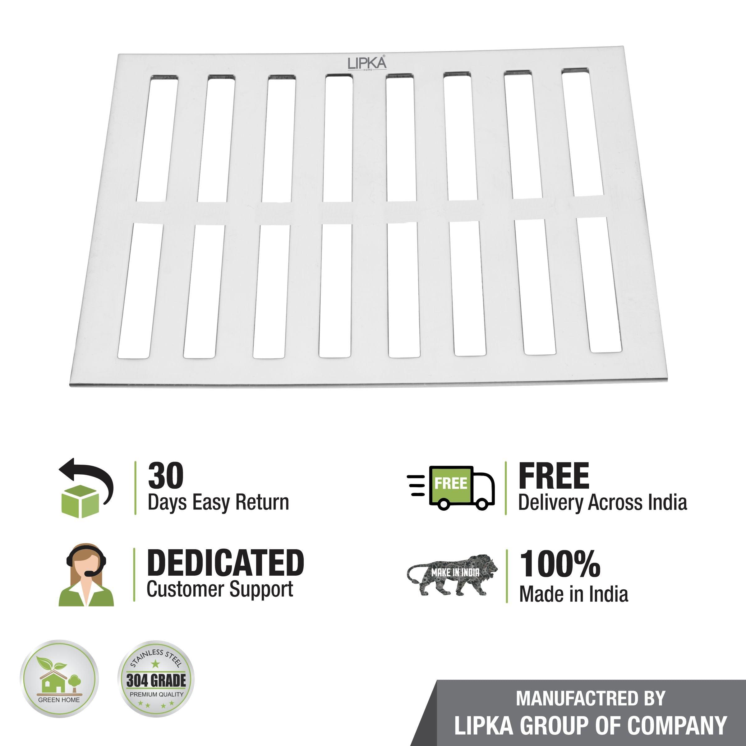 Vertical Commercial 304-Grade Floor Drain (12 x 12 Inches) - LIPKA - Lipka Home