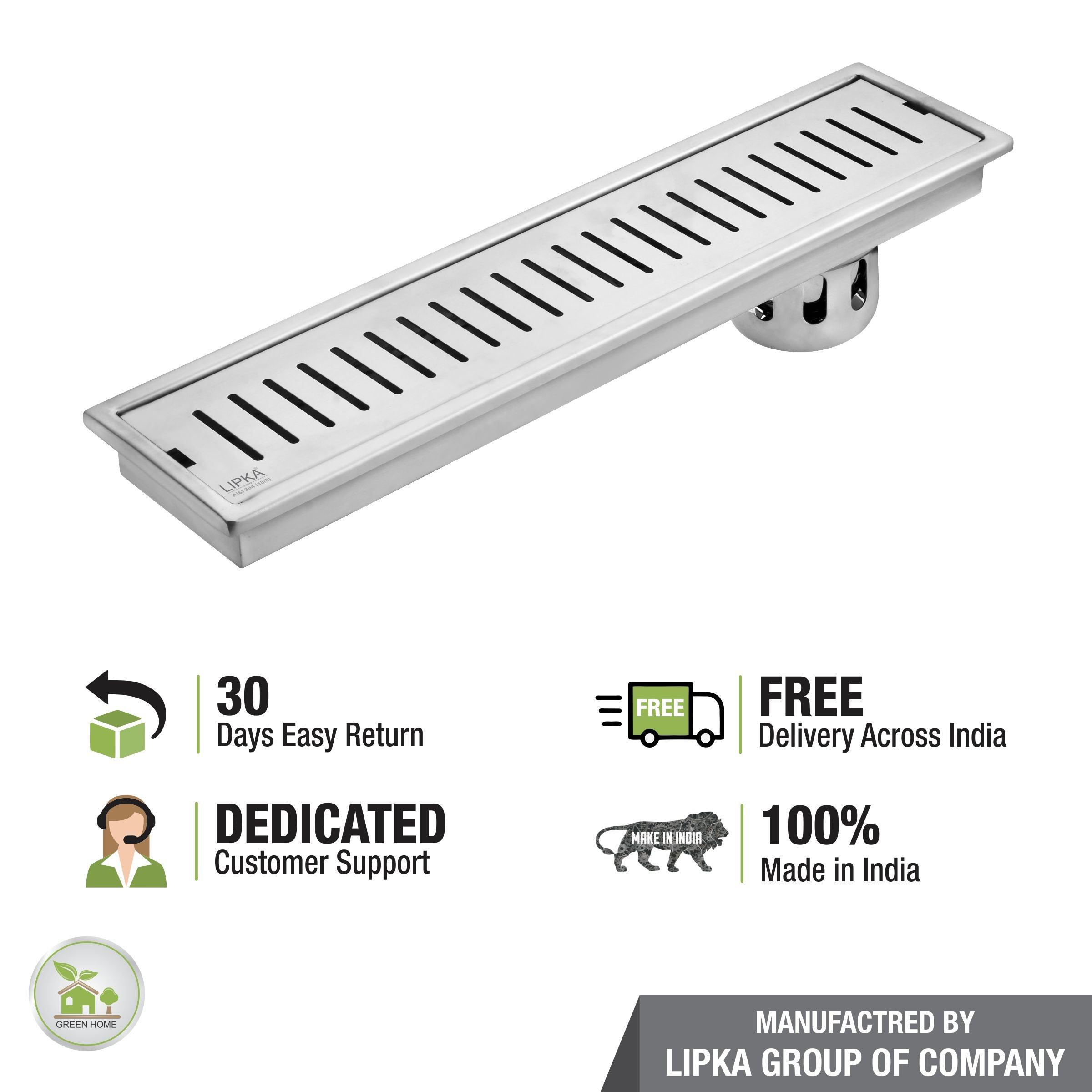 Vertical Shower Drain Channel (12 x 4 Inches) - LIPKA - Lipka Home