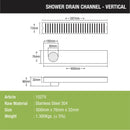 Vertical Shower Drain Channel (24 x 3 Inches) - LIPKA - Lipka Home