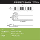 Vertical Shower Drain Channel (32 x 3 Inches) - LIPKA - Lipka Home